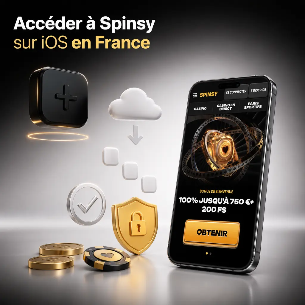 Accéder à Spinsy sur iOS en France via le site mobile Safari, en attendant l'application sur l'App Store