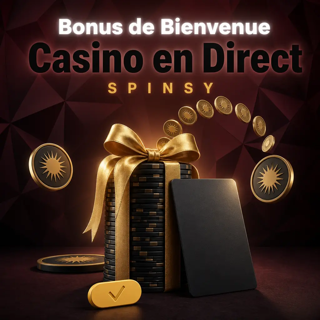 Bonus de bienvenue Spinsy : 100% jusqu'à 500 EUR et 200 tours gratuits sur machines à sous et casino en direct