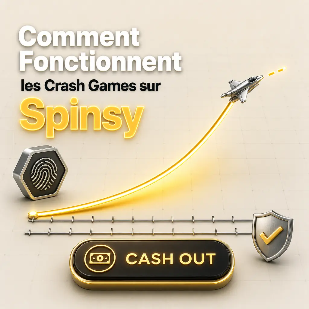 Fonctionnement d'un crash game sur Spinsy : multiplicateur croissant et retrait avant le crash pour sécuriser le gain