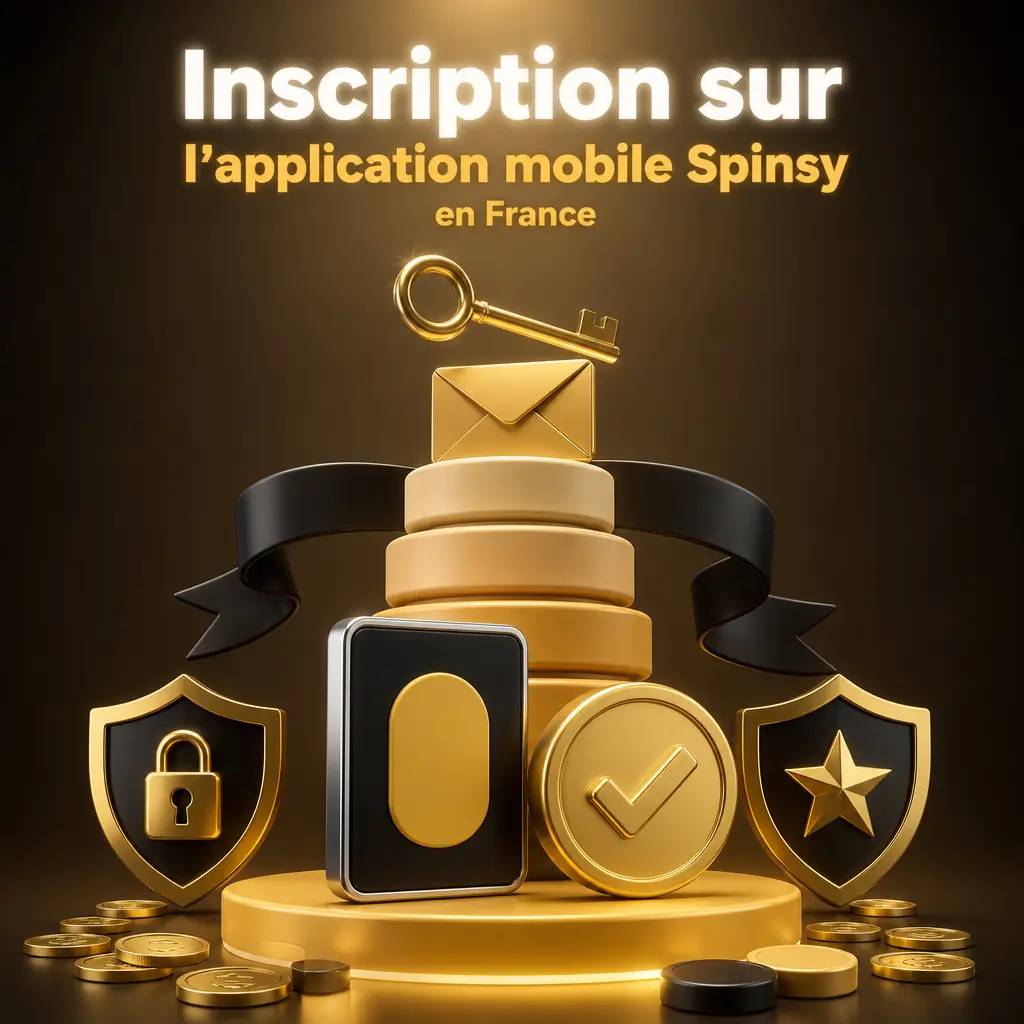 Inscription sur l'application mobile Spinsy en France pour profiter du bonus de bienvenue et des tours gratuits