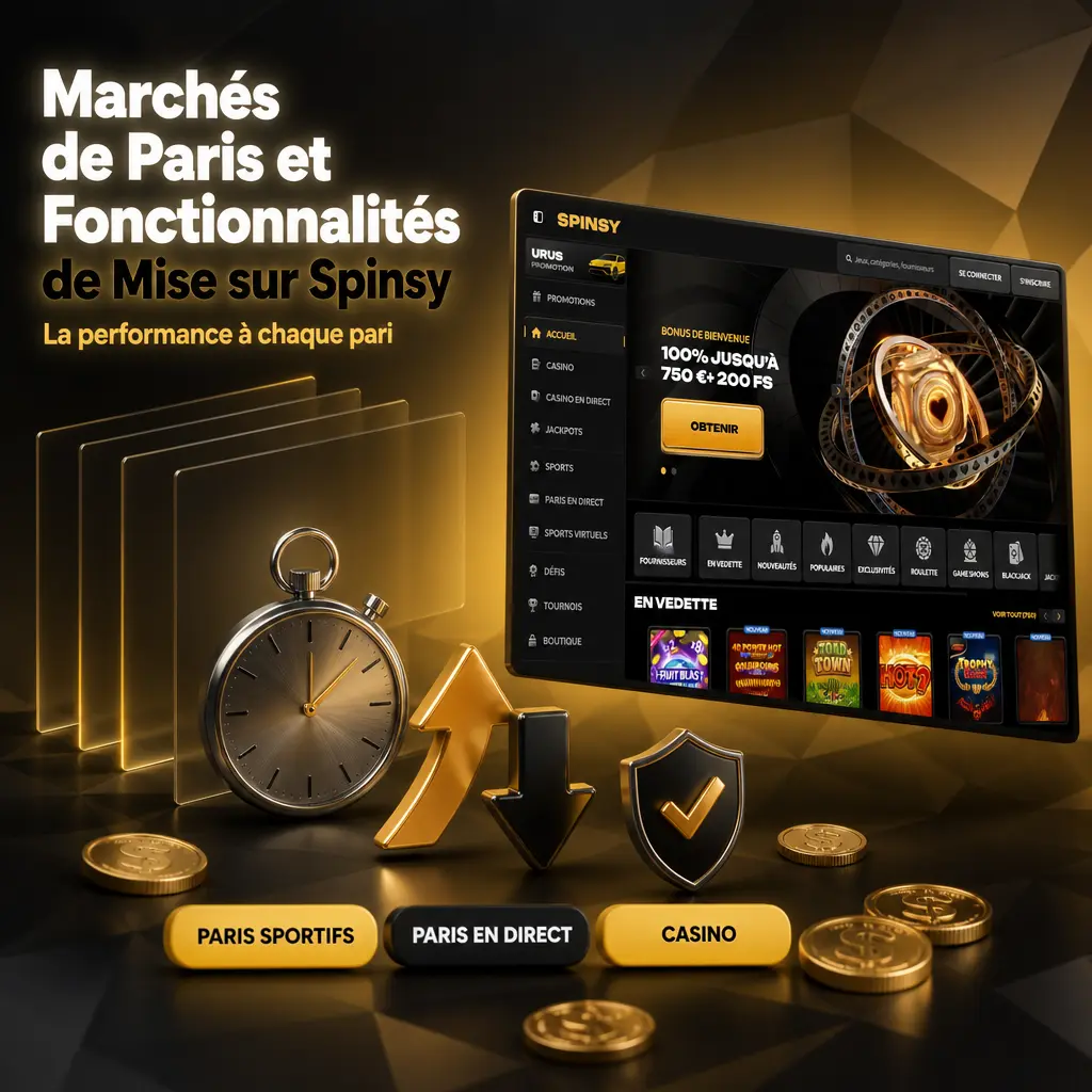 Marchés de paris sportifs sur Spinsy : cotes 1X2, handicap asiatique, Over/Under et mises en direct.