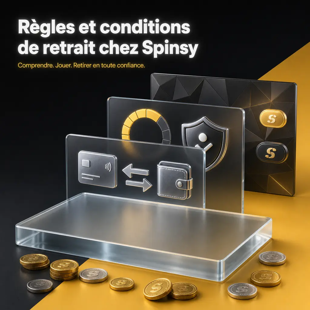 Règles et conditions de retrait chez Spinsy : méthode de paiement, mises à remplir et vérifications anti-fraude expliquées.