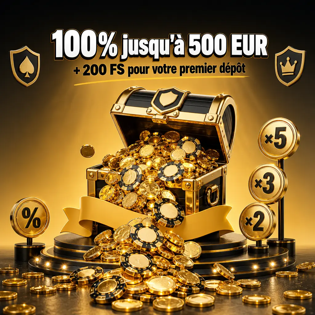 Bonus Spinsy 100% jusqu'à 500 EUR plus 200 tours gratuits dès 20 EUR de premier dépôt
